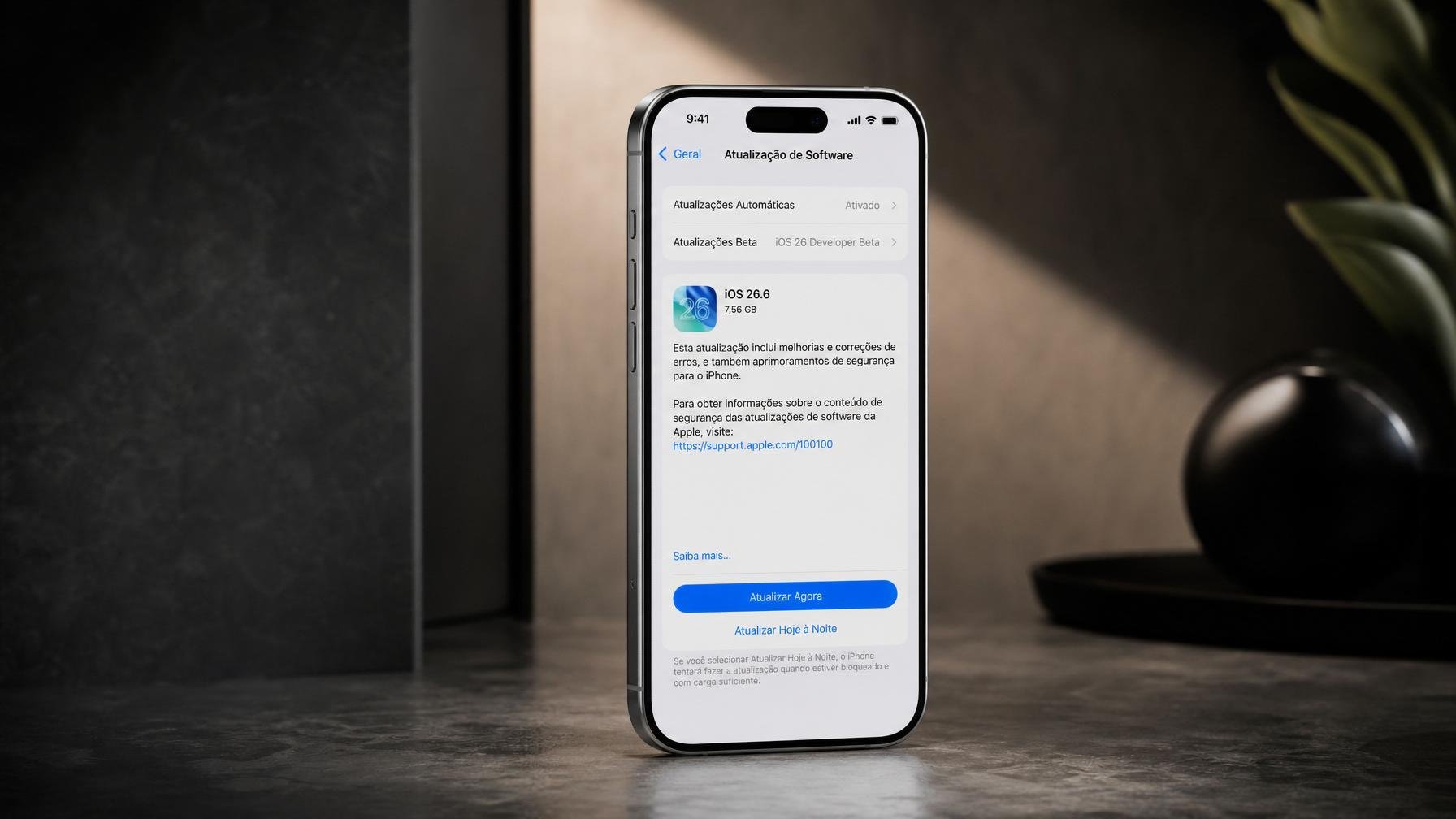 iOS 26.6 beta 4 já saiu, pequena atualização com ambição grande