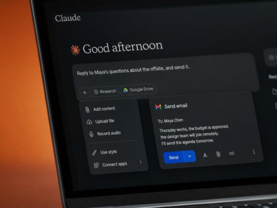 Claude já escreve emails no Gmail e arruma ficheiros no Google Drive