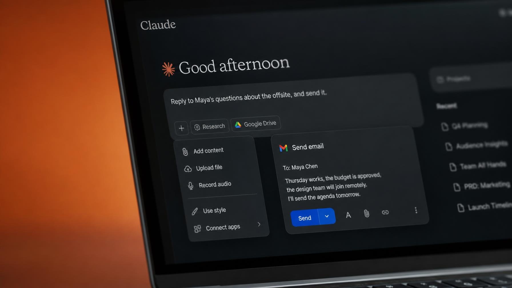 Claude já escreve emails no Gmail e arruma ficheiros no Google Drive