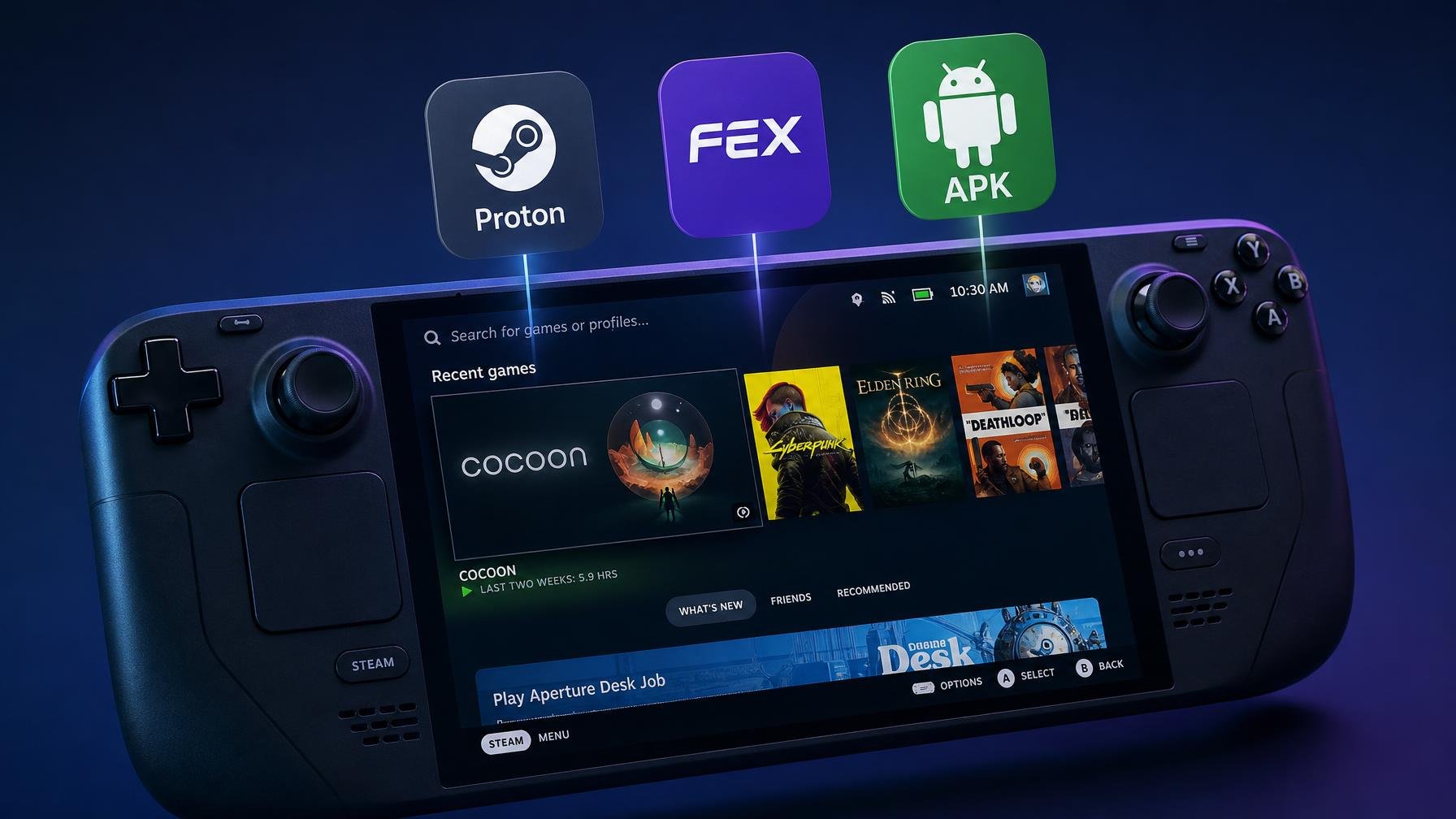 SteamOS ganha FEX e Lepton para levar o Steam além do x86