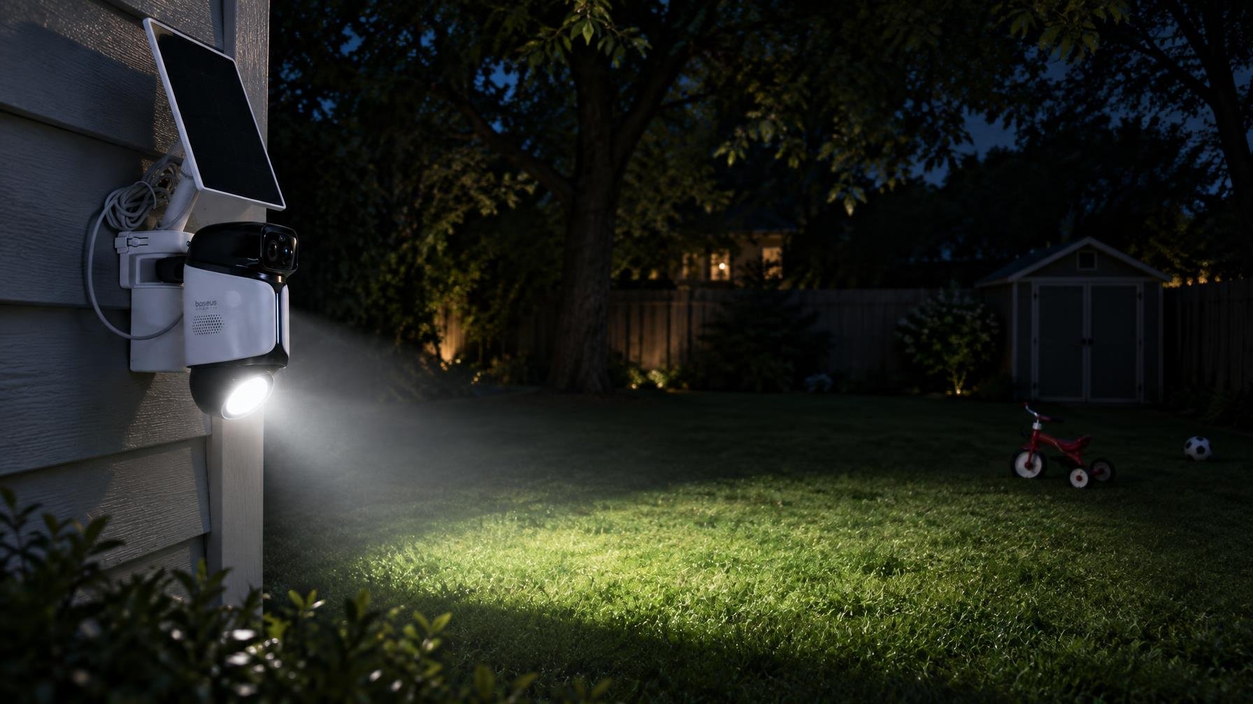 Câmara Baseus U2 Pro persegue intrusos com foco de luz motorizado